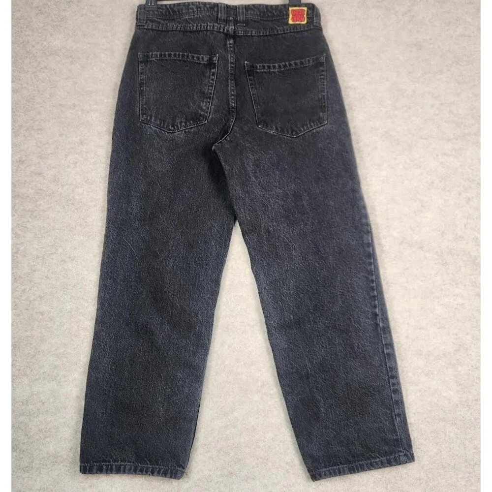 Y2K Empire Bubble Logo Jeans Men's 30/27 Black Gray Loose Fit Skate